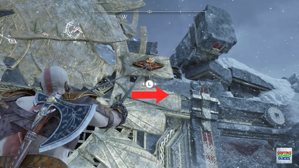 God Of War Ragnarök Legendary Chest 22 Move Shield Right to hit Pillar