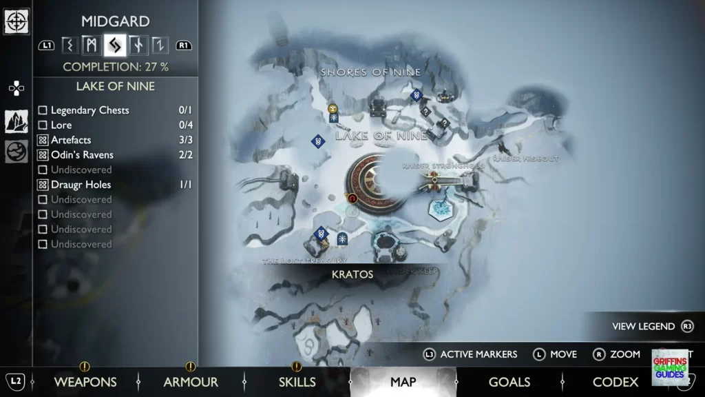 God Of War Ragnarök Odin's Raven 16 Map