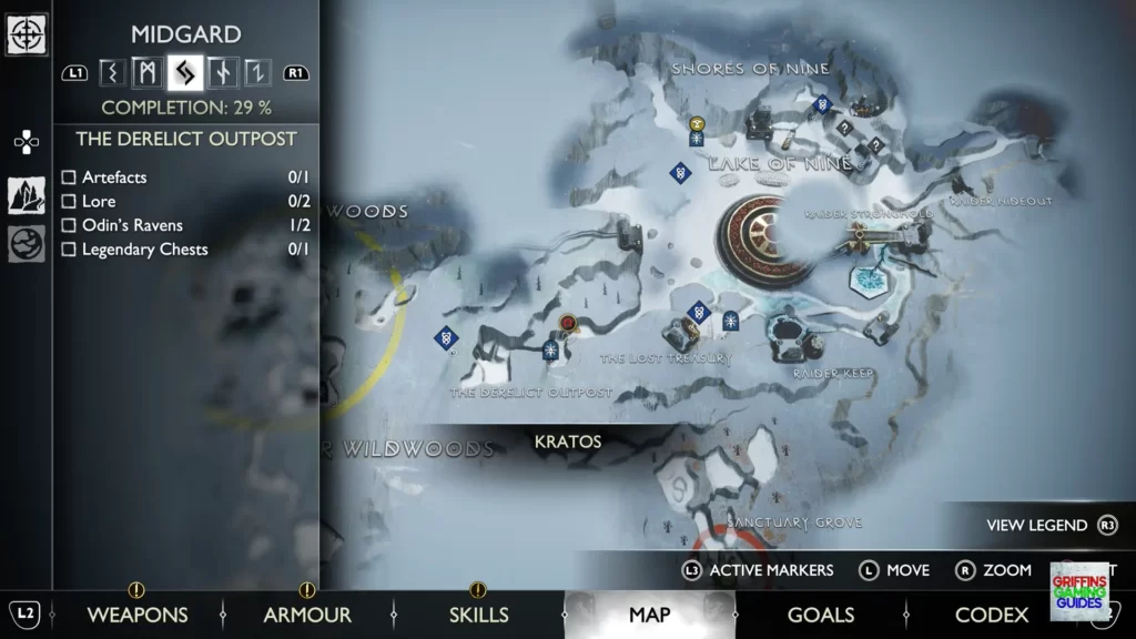 God Of War Ragnarök Odin's Raven 17 Map