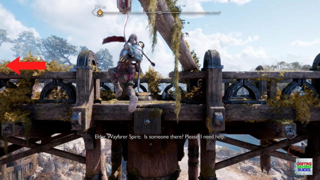 God Of War Ragnarök Odin's Raven 21 Grapple Across and go Left