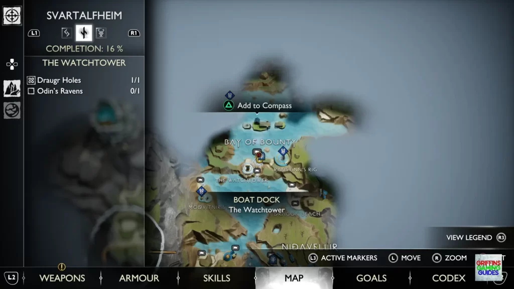 God Of War Ragnarök Odin's Raven 4 Map