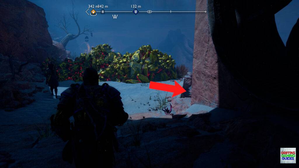 God Of War Ragnarök Secrets Of The Sands Drop Down to the Right