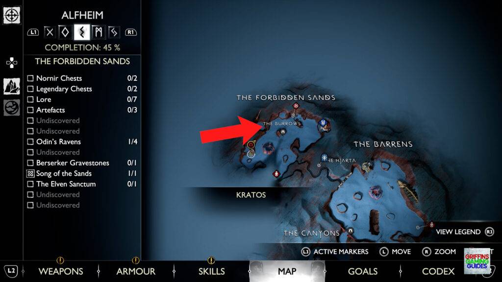God Of War Ragnarök Odin's Raven 33 Map