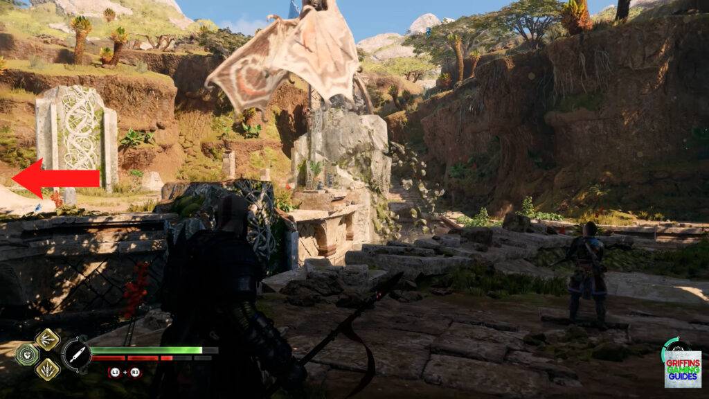 God Of War Ragnarok Crater Hunt Quaking Hollow Drop Pillar and Go Left