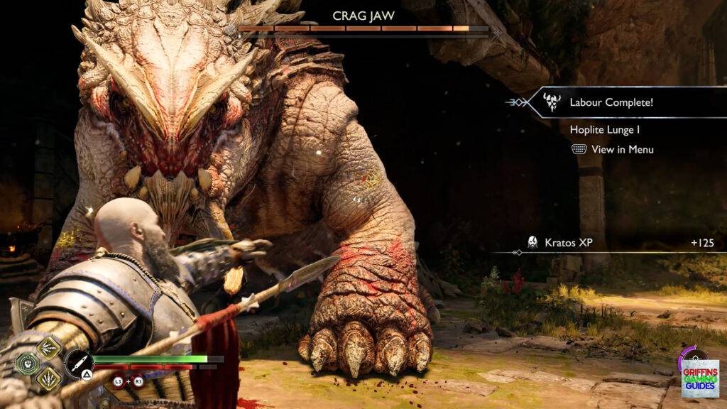 God Of War Ragnarok Crater Hunt Quaking Hollow Throw Spear at Weak Point