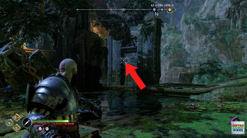 God Of War Ragnarok Crater Hunt What Lies Below Throw Spear at Pillar