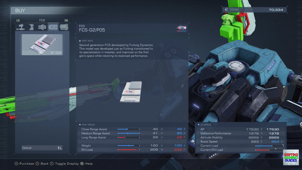 Armored Core VI Fires Of Rubicon FCS Parts Guide FCS G2 P05 FCS