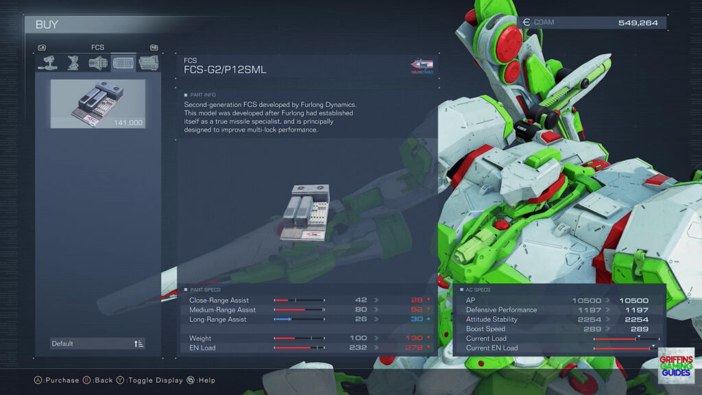 Armored Core VI Fires Of Rubicon FCS Parts Guide FCS-G2-P12SML FCS
