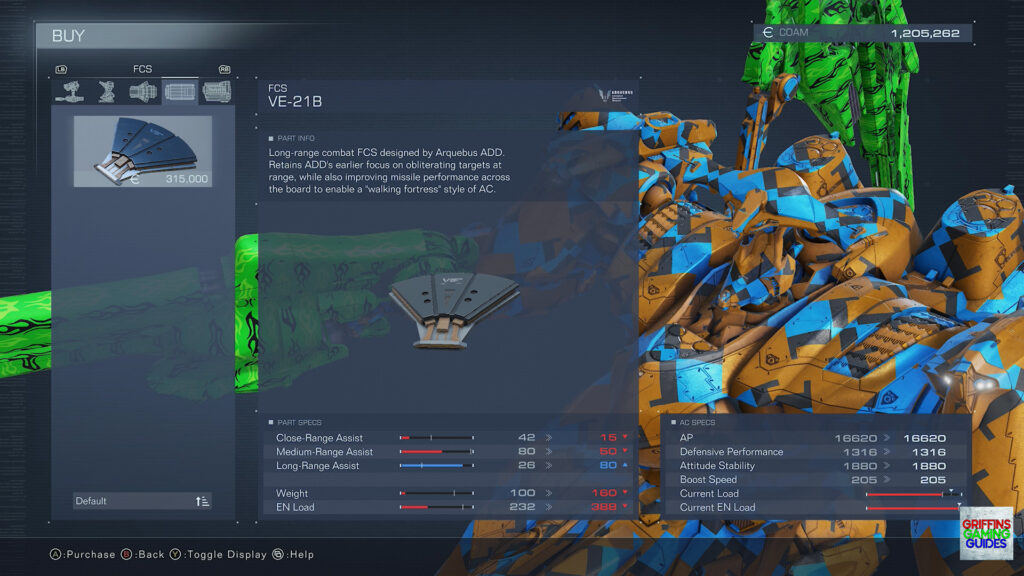 Armored Core VI Fires Of Rubicon FCS Parts Guide VE-21B FCS